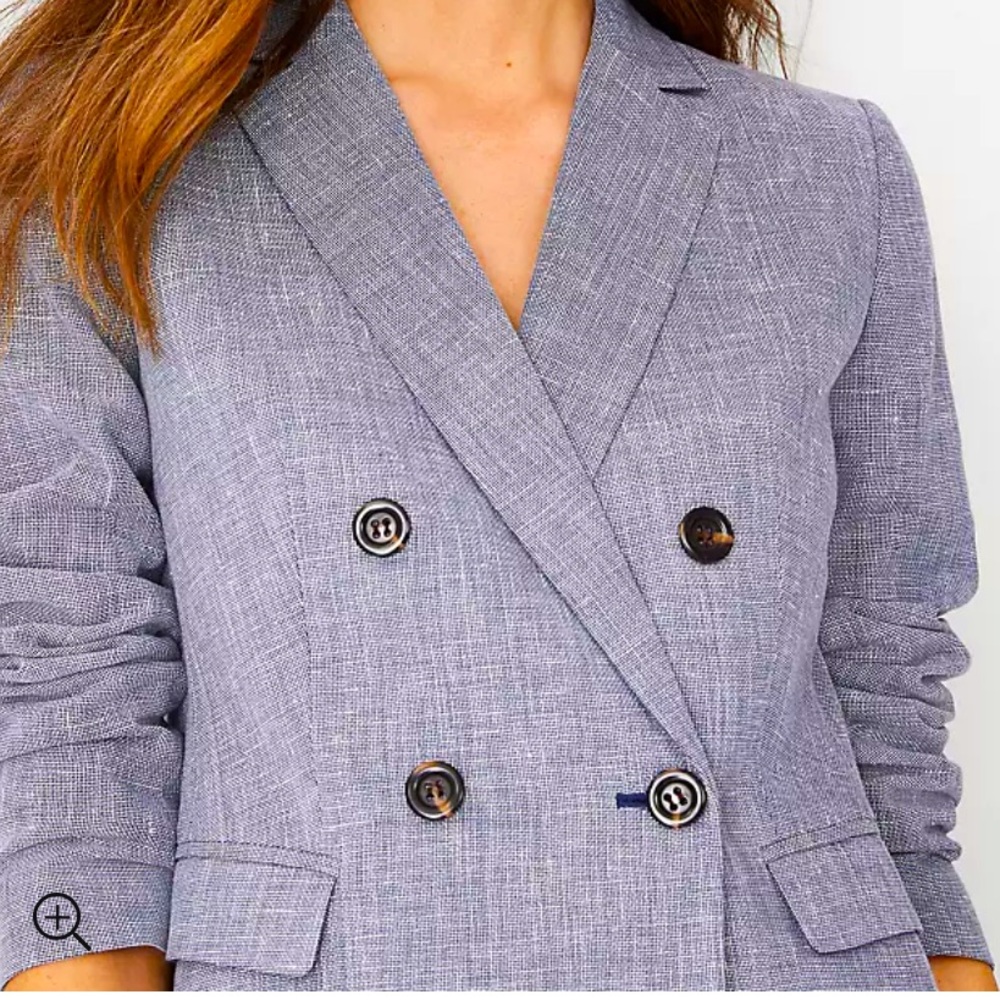 Ann Taylor blue cross weave blazer, size 18